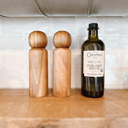 The kitchen is stocked with the basic essentials of olive oil, salt, and pepper, making it easy for guests to season and cook their meals to their liking during their stay