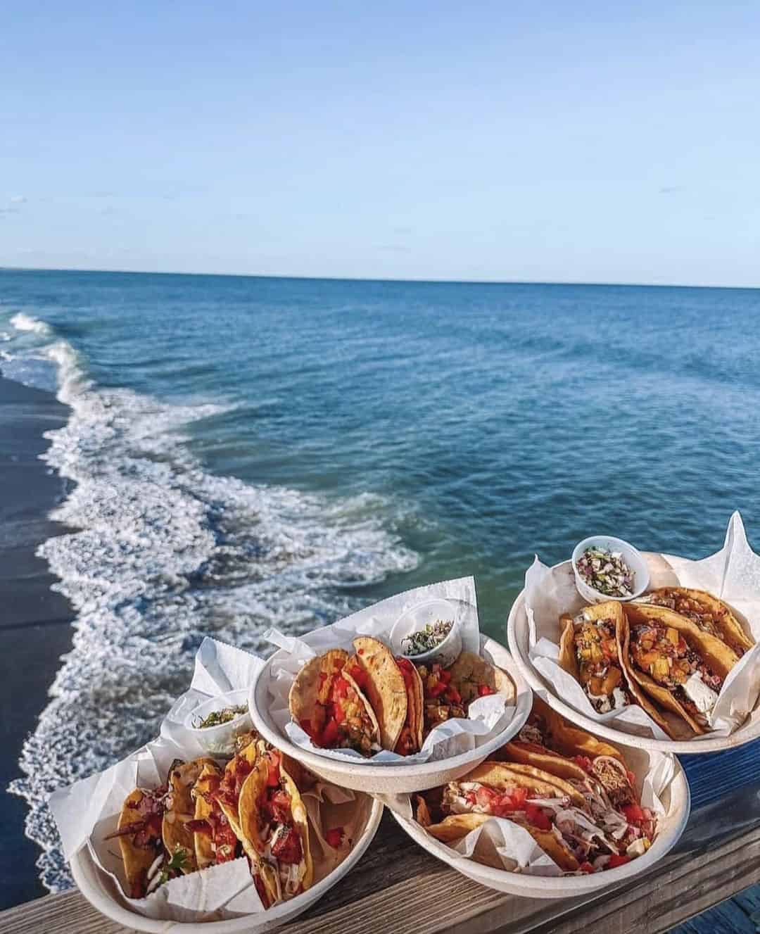 Enjoy tacos with the whole family at the Carolina Beach Pier restaurant and tiki bar
